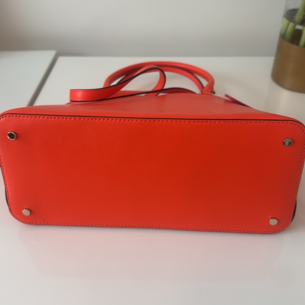 NWT Kate Spade Payton Medium Dome Satchel Coral Buds Saffiano Leather Crossbody - Picture 4 of 9